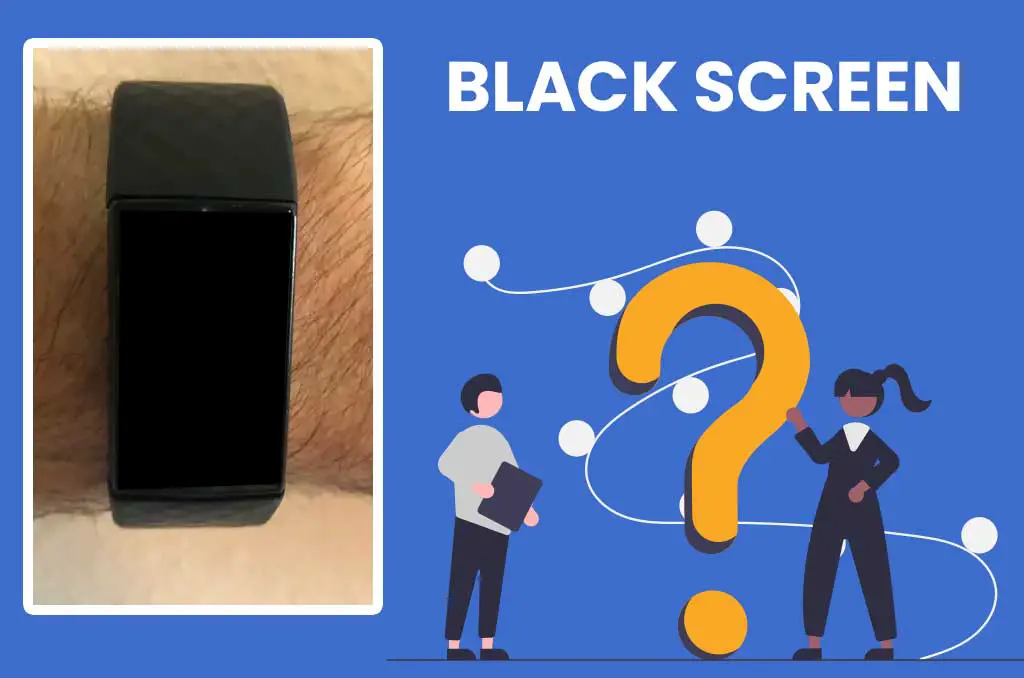 fitbit screen black