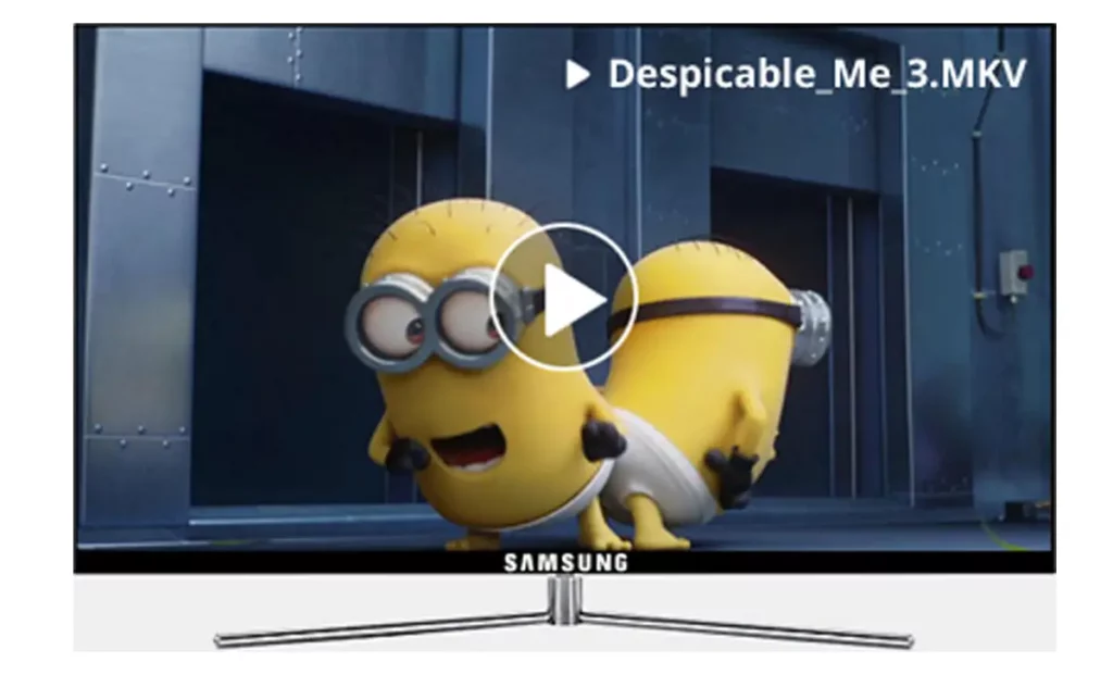 A screenshot of a Samsung TV playing an MKV file