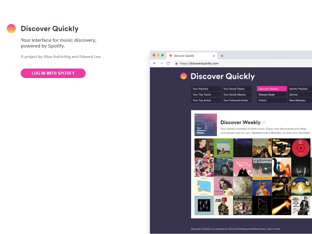 Discover Quickly website home page