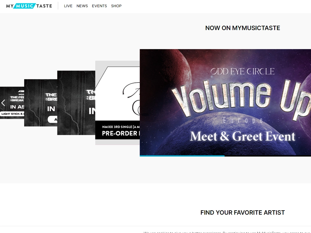 My Music Taste website home page