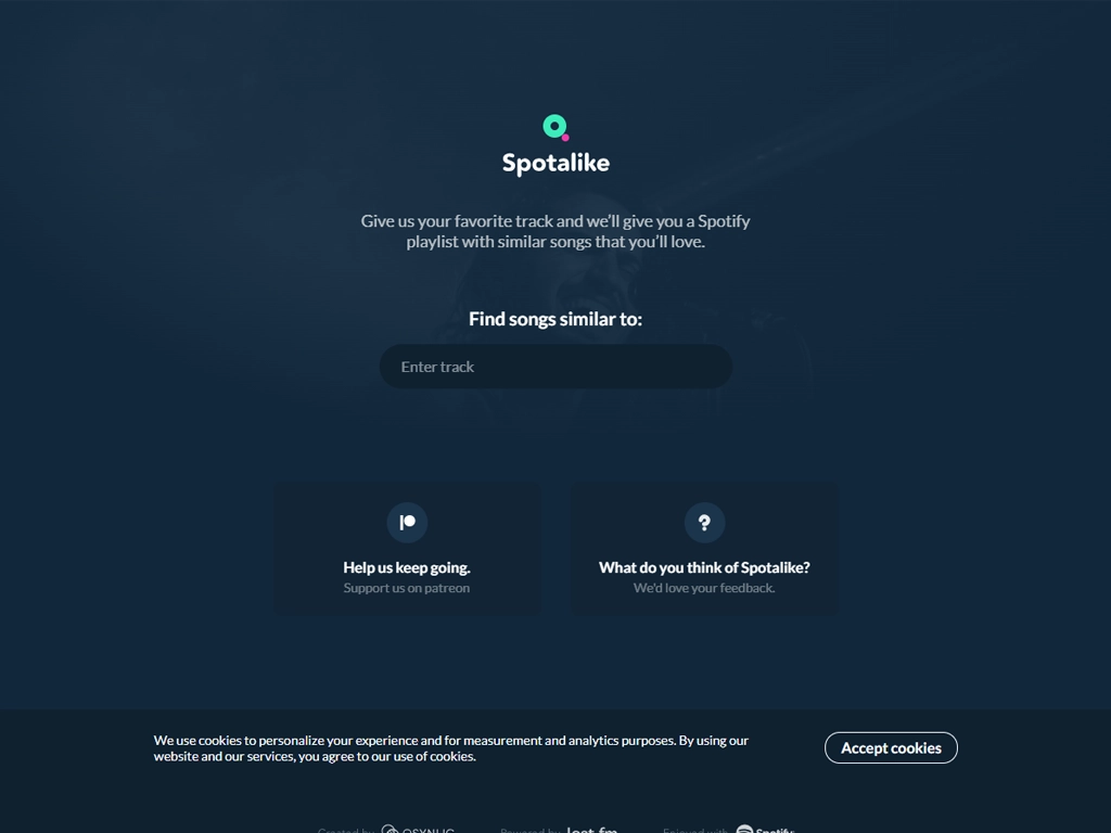 Spotalike website home page