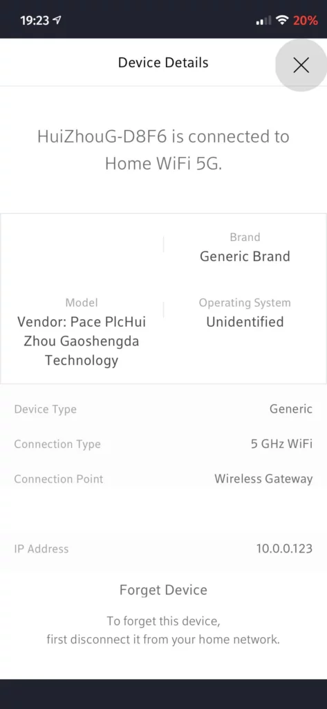 how Huizhou Gaoshengda Technology device shows in connected wifi network