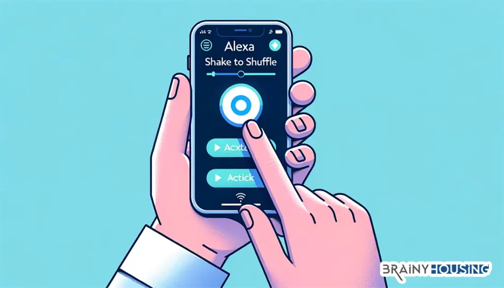 Activating 'Shake to Shuffle' feature on the Alexa app