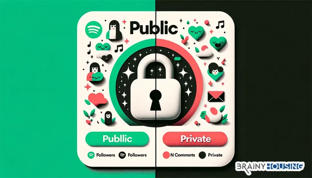 Comparison of public and private playlists on Spotify