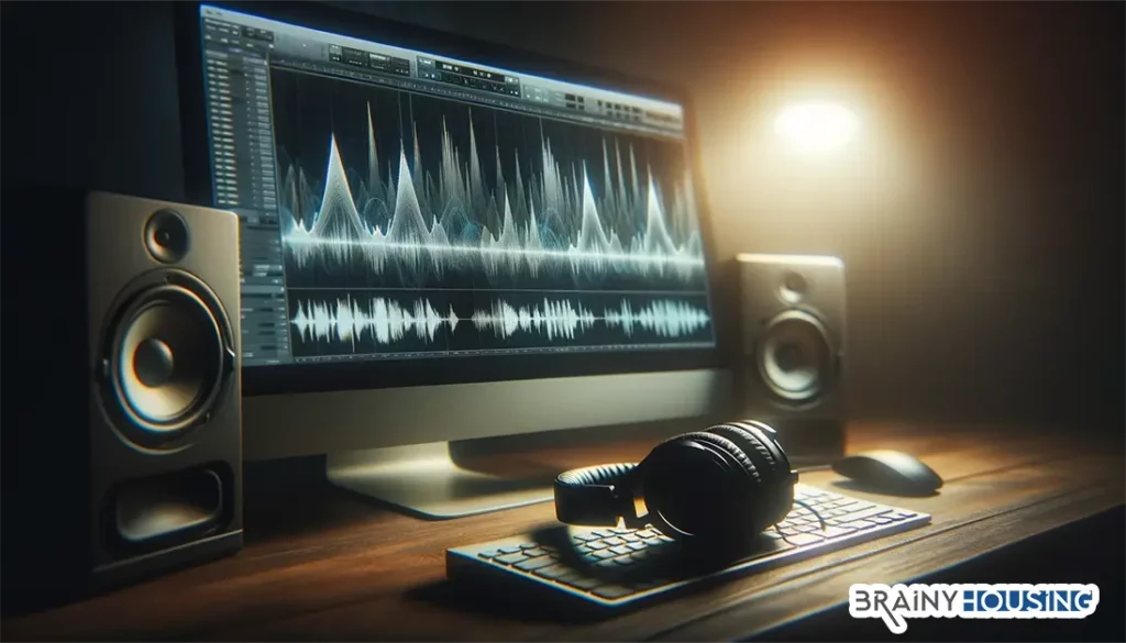 Digital audio workstation displaying audio waveforms